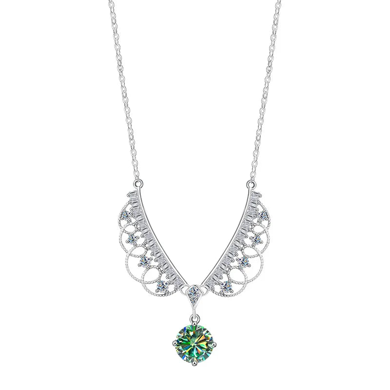 TY 925 Sterling Silver Moissanite Lace Necklace Women D-Color Moissanite Brand Necklace 1Carat Lab Moissanite Luxury Jewelry