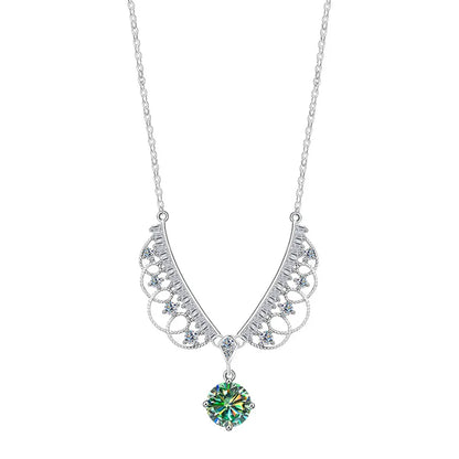 TY 925 Sterling Silver Moissanite Lace Necklace Women D-Color Moissanite Brand Necklace 1Carat Lab Moissanite Luxury Jewelry