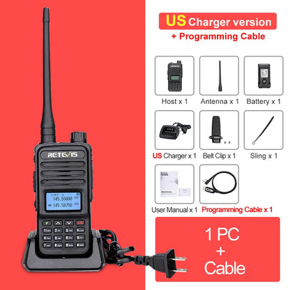 Retevis RT85 Walkie Talkie Long Range Ham Two-way Radio Station Walkie-talkies VHF UHF Dual Band Amateur Portable Radio Hiking
