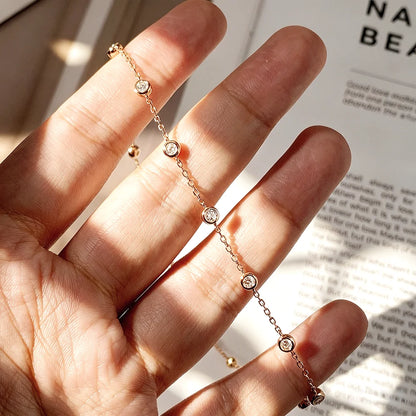 COSYA 2cttw 3mm Moissanite Necklace for Women S925 Silver Plated 18K GoldD Color Bezel Bubble Choker Chain Fine Jewelry Gift