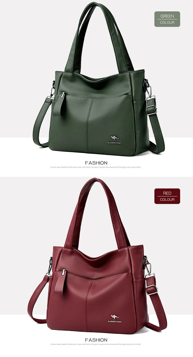 High Quality Soft Leather Shoulder Crossbody Bags For Women Large Capacity Luxury Bag Brand Designer Casual Handbag Sac A Main