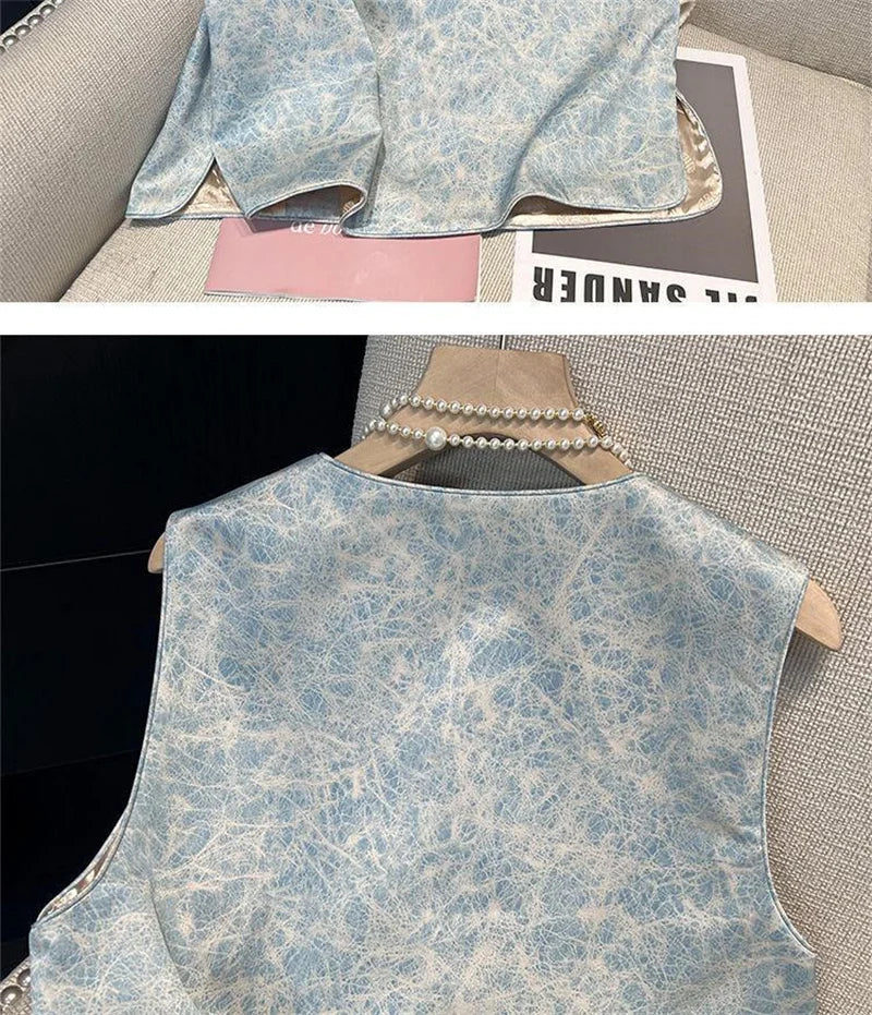 New Chinese Style Double-layer Warm Vest With Round Neck Heavy-duty Embroidery Buckle And Camisole Versatile And Versatile