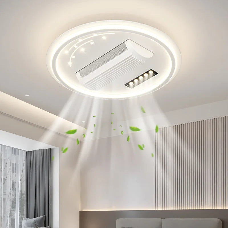 Modern LED Leaf Free Ceiling Fan 6-speed Ceiling Light Remote Control Living Room Bedroom Children's Room Fan Light Home Lightin