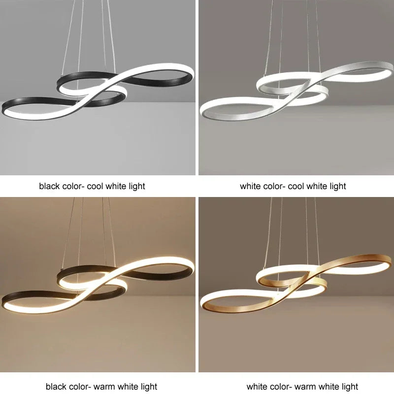 Room Decor LED Hanging Lights Modern Kitchen Island Pendant Lights Bar Table Dining Kitchen Led Remote Dimming Cord Pendant Lamp