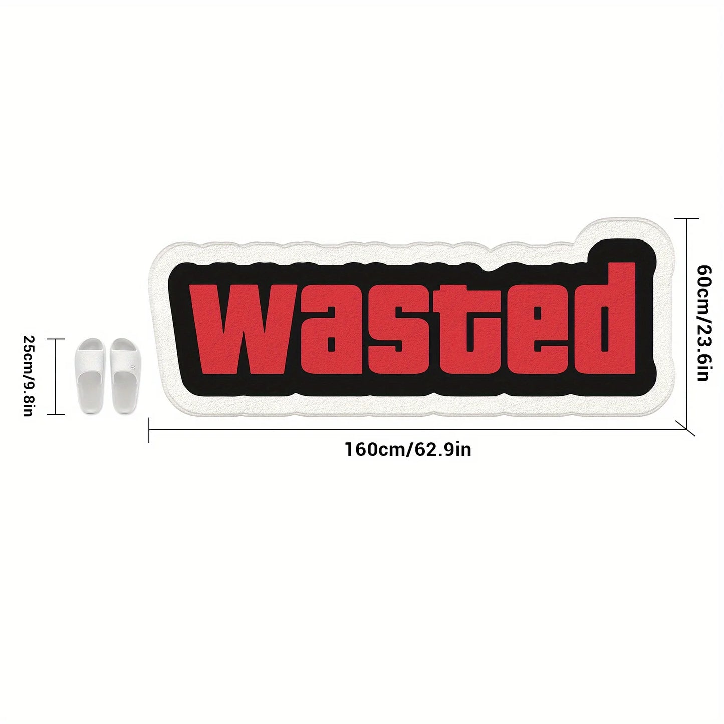 VIKAMA GTA Wasted Printed Bedside Runner Rug, Non-Slip Soft Plush Floor Mat, Trendy Game Theme Bedroom Hallway Carpet