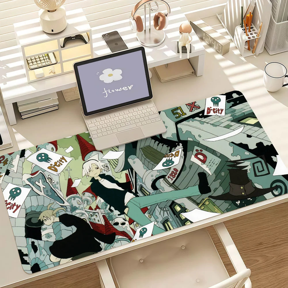 Anime S-Soul E-Eater Mouse Pad Anti Slip Rubber Edge Locked Thickened Laptop Gaming Desk Mat