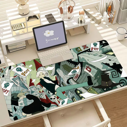 Anime S-Soul E-Eater Mouse Pad Anti Slip Rubber Edge Locked Thickened Laptop Gaming Desk Mat