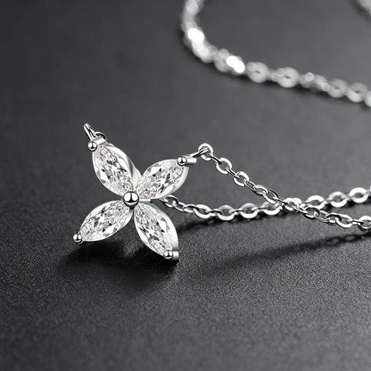 1.6cttw Butterfly D Color Moissanite Pendant Necklace for Women 925 Silver Marquise Cut Diamond Wedding Gift Fine Jewelry GRA