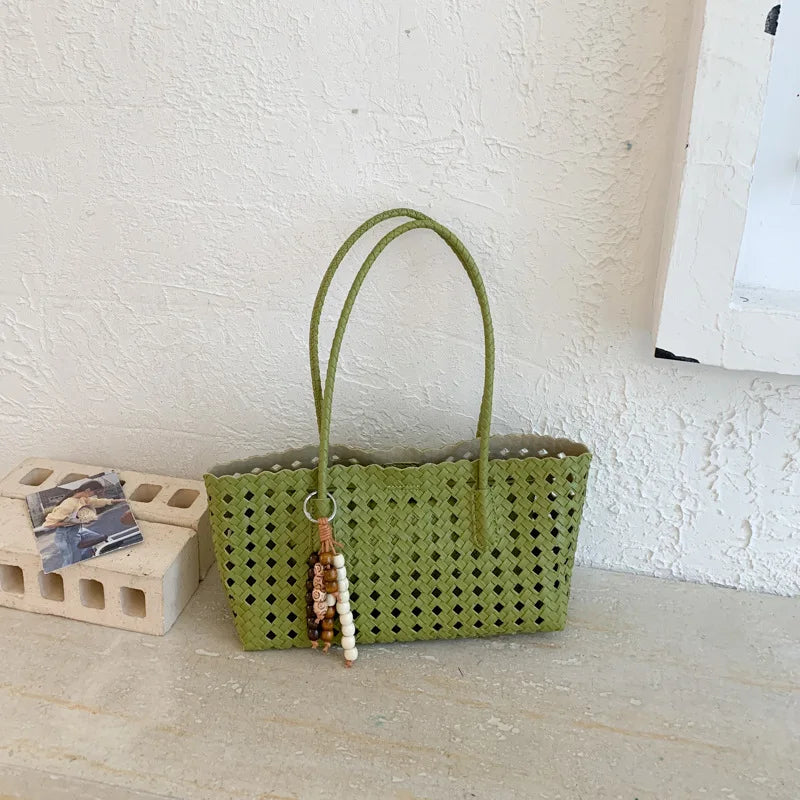 Weave Hollow Out Shoulder Bags for Women 2026 Summer Luxury Designer Hand Bag Females Beach Bags Handbags and Purses