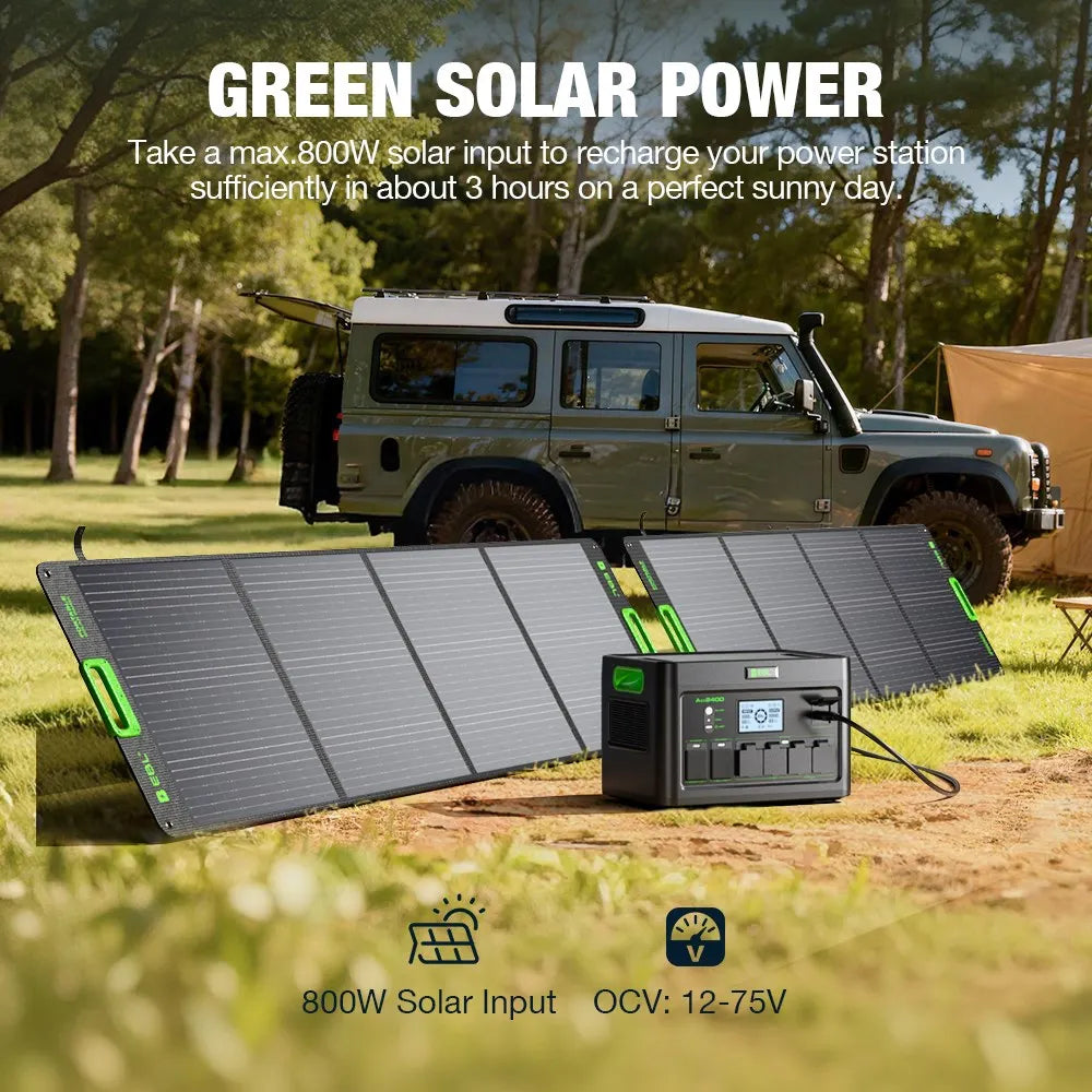 EBL Portable Power Station 2400W (Peak 4800W), 1843.2Wh LiFePO4 Solar Generator for Home Backup, RV & Camping, Fast 1.6H Recharge, 12 Output Ports with 4×120V Pure Sine Wave AC Outlets