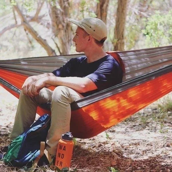 Portable Hanging Bed Outdoor Single Person Camping Hammock Nylon Color Matching Hammock Hammock High Strength Parachute Fabric
