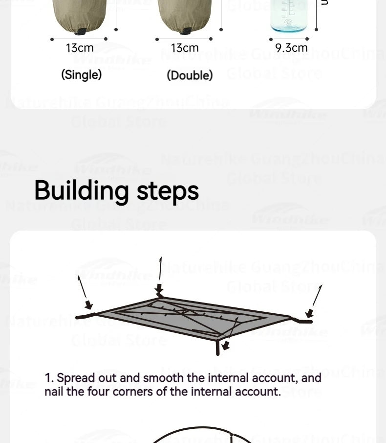 Naturehike Cloud Up Pro Tent Ultralight 1.36kg 1-2 Person 20D Waterproof Three Seasons for Camping Outdoor Hiking Backpack Tent