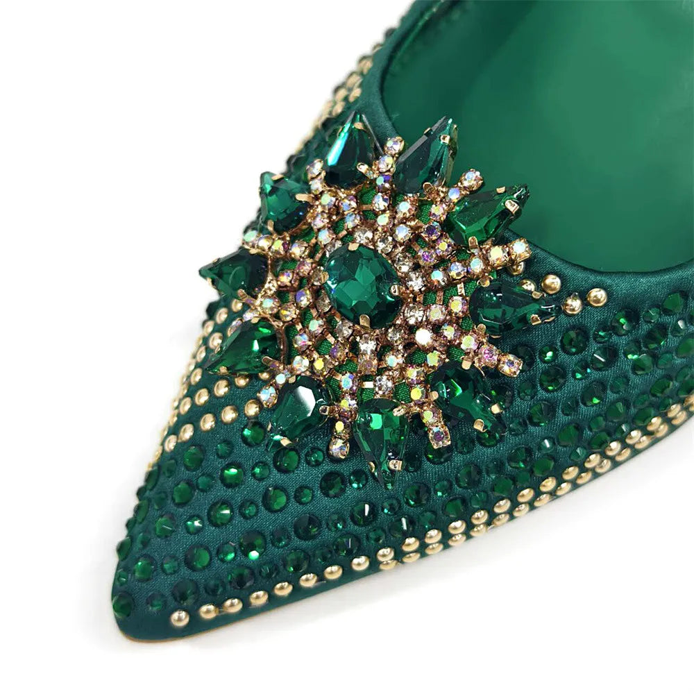 Italian Design Evening Shoes And Bag Paired With Handmade Petal Clutches Pointed Toe High-Heel Shoes For Women Party Shoes