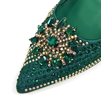 Italian Design Evening Shoes And Bag Paired With Handmade Petal Clutches Pointed Toe High-Heel Shoes For Women Party Shoes