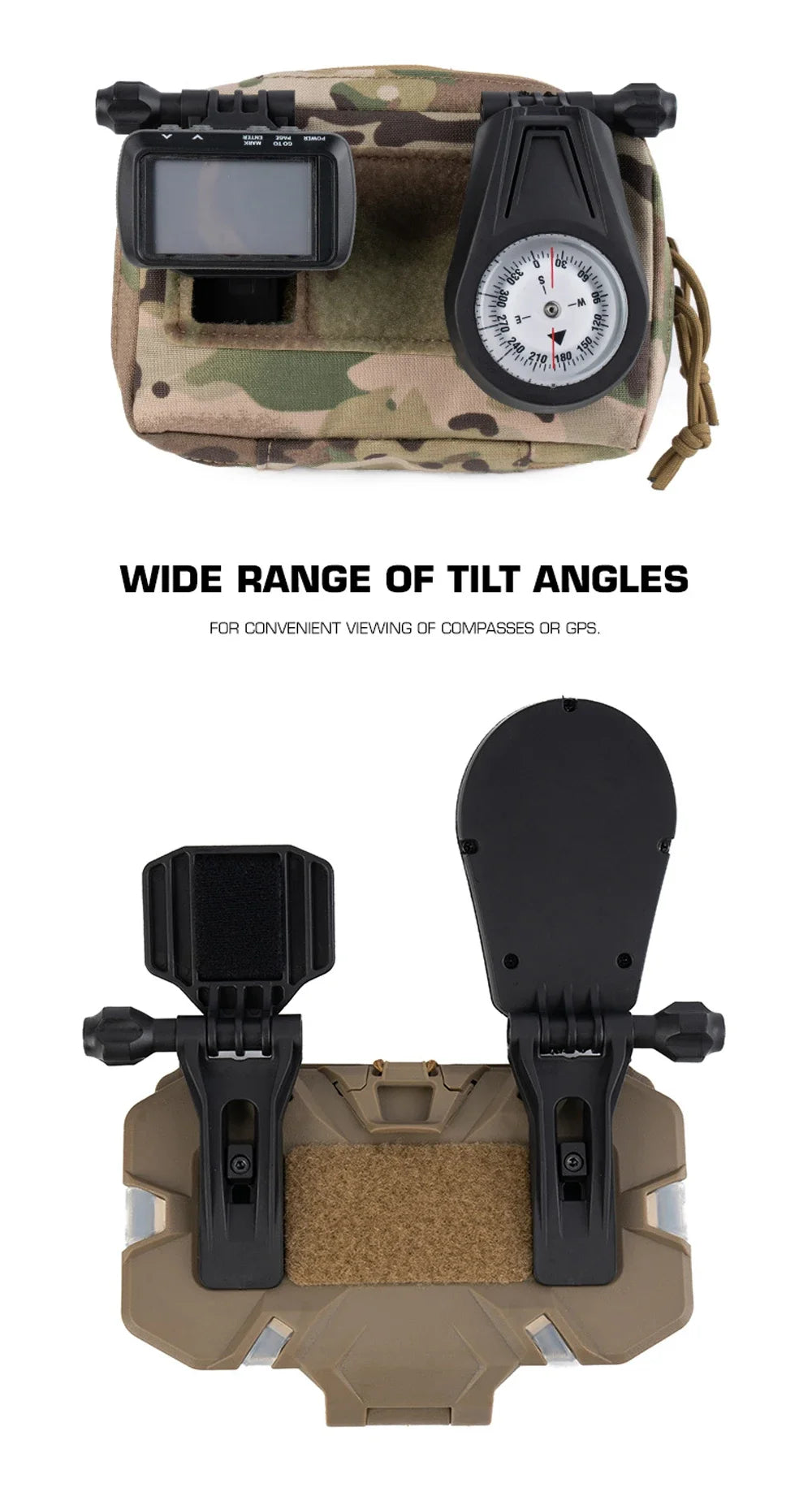 Tactical Militar Outdoor Survival Compass for MOLLE Mobile Phone Holder Navigation Board Foldable Admin Panel Hunting Vest Gear