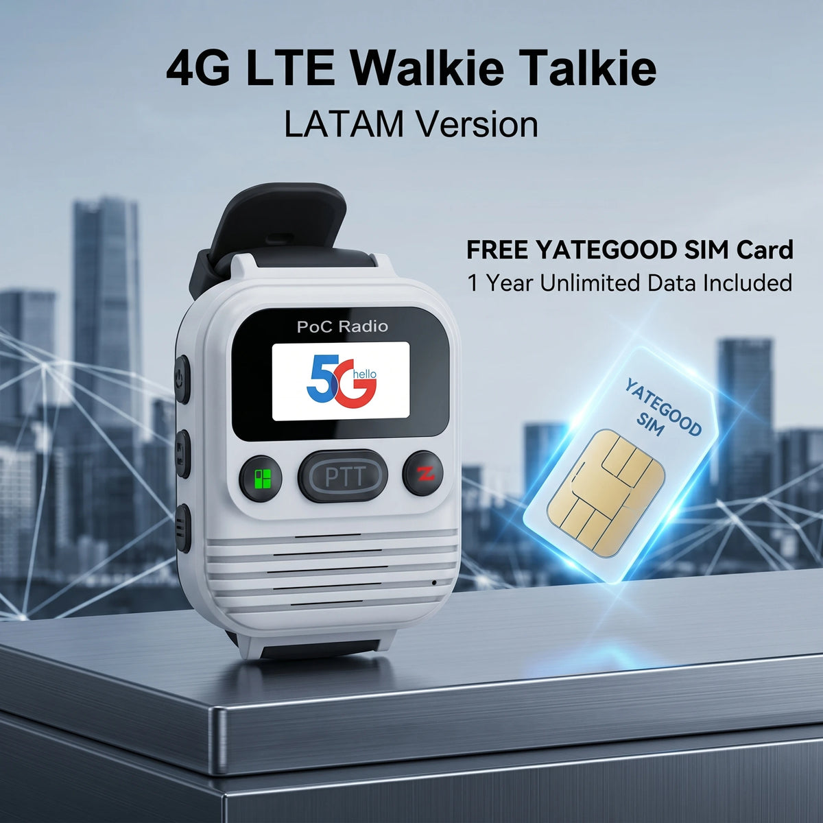 POC G02 Radio 5G Type-C Walkie Talkie Mini Portable  Radio Global 3G 4G Watch – PTT