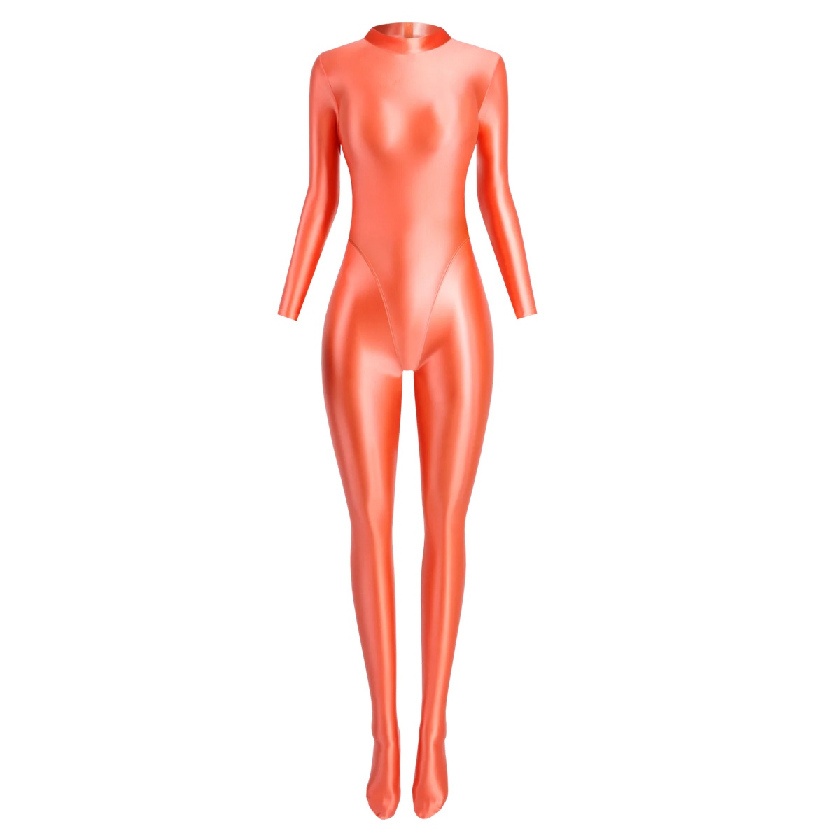 MJINM Spandex Catsuit Women Full Body Shiny Glossy Bodysuits Tight-Fitting Yoga Sport Tights Catsuit Jumpsuits Zentai
