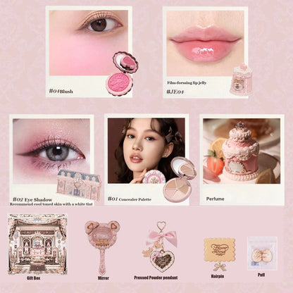 Flower Knows SWEETIE BEAR Makeup Box Gift Set All In One Perfume Shimmer Eye Shadow Palette Blush Lip Jelly Box 10 PCS
