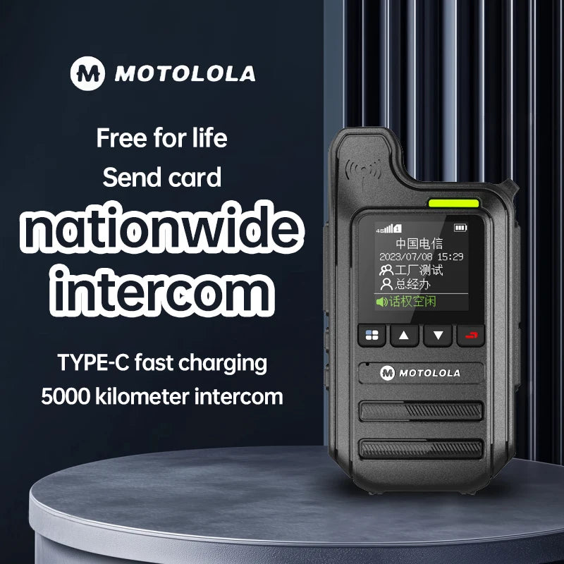 Motolola C65 4G LTE Digital Cluster POC Walkie Talkie Dual SIM Card 5000km Long Range 1500mAh Battery IPX-1 Water Resistant