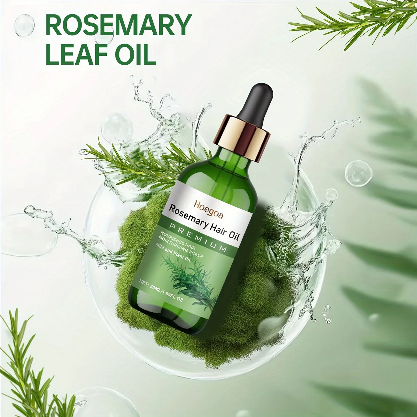 Rosemary Plant Hair Oil Nourish Scalp Dry Damaged Hair Smooth Frizzy Texture Improve Brittle Hair Gentle Daily Scalp Care