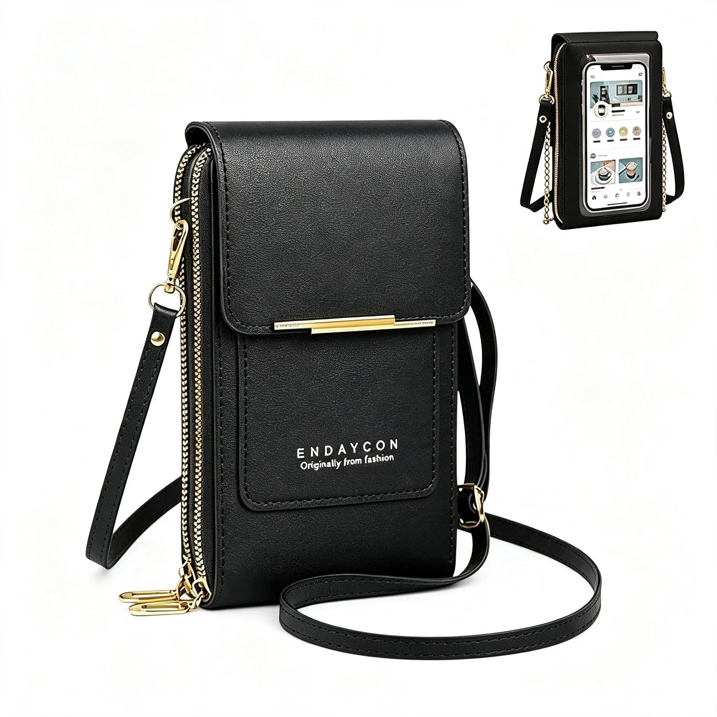 The Women Bag Touch Screen Cell Phone Purse Soft Leather Shoulder Bag Female Handbags Cheap Small Wallet Crossbody Bags