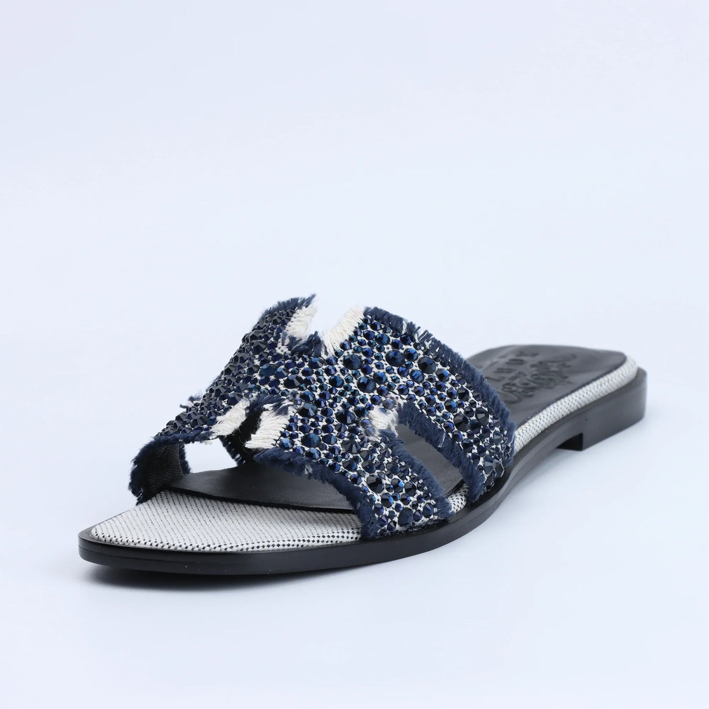 Flat Luxury Rhinestone Sandals Women's Summer Brand Sandals Cute Slide Sandals 204