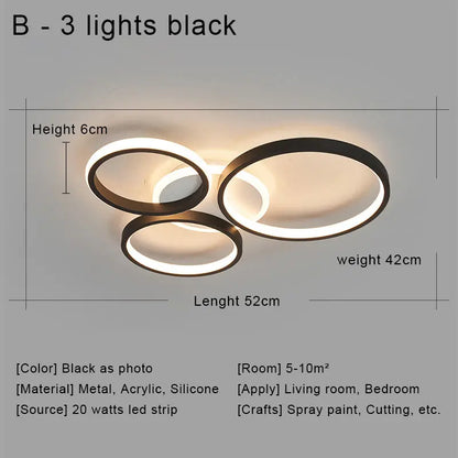 Modern LED Ceiling Chandeliers With Remote Control Decor Home Ring Lamp Living Room Bedroom Dining Room Ceiling Light Fixtures