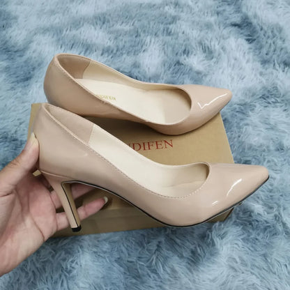 Large Size Women Pumps Classic Pointed Toe High Heels Sexy 9cm Stilettos Female Elegant Comfort Ladies Red Wedding Party Shoes