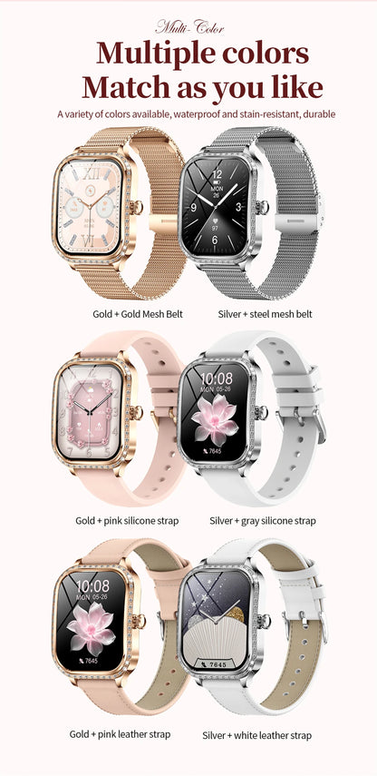 Ultra-Thin 1.76 AMOLED Curved Screen Watches HD Display Time Call Alert Men Women Smart Watch Ladies Gift Android IOS 2025 New