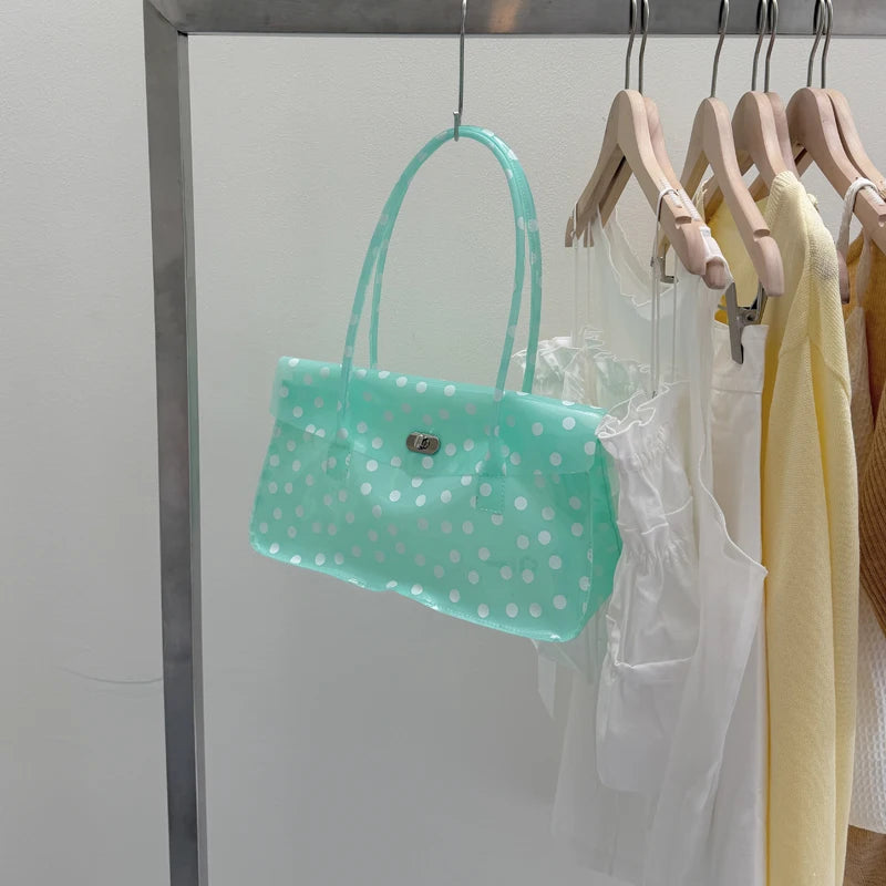 Fashion Transparent Pvc Dot Women Handbags Designer Swee tJelly Bag Lovely Summer Bag Cute Flap Square Bags 2026