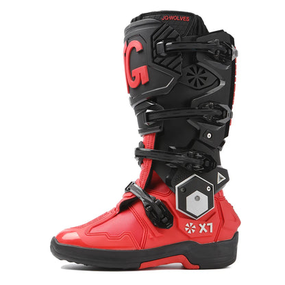 Men Professional Motocross Mid-Calf Long High Ankle Off-Road Racing Boots Moto Rider Protective Shoes Men Woman Motorcycle Boots