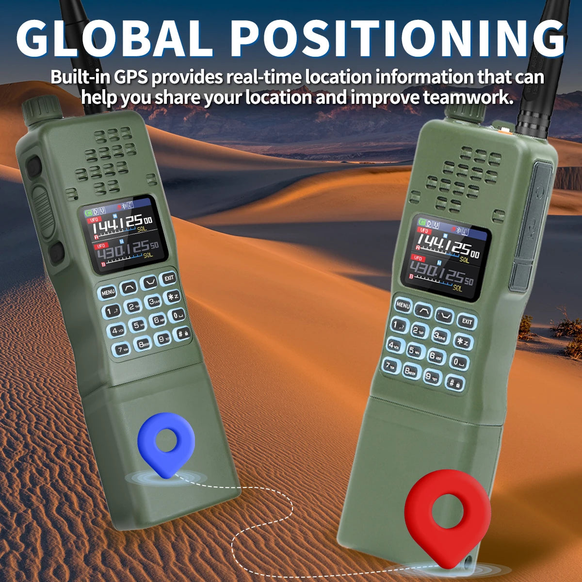 BAOFENG AR-152 PRO GPS Walkie Talkie  Long Range Bluetooth Programming 10W Multi Band 12000mAh Tactial 1000CH Two Way Ham Radio
