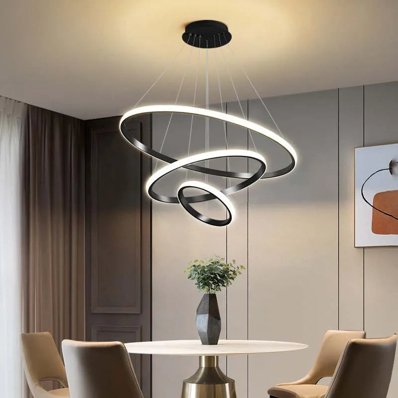 Modern led dining room chandeliers simple ring chandelier living bedroom Lights home indoor lighting decorative Pendant Lamps