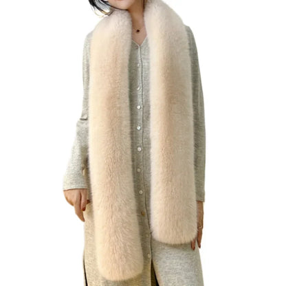2025 New Winter Imitation Mink Fur Scarfs Women Warm Fluffy Faux Fur Wrap Korea Fashion VersatileLong Scarf Wholesale