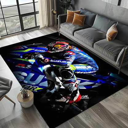 2025 Racing Car S-SUZUKI Logo Motorcycle Carpet Rug for Bedroom Living Room Home Sofa Decoration,kids Play Decor Floor Mat Gift