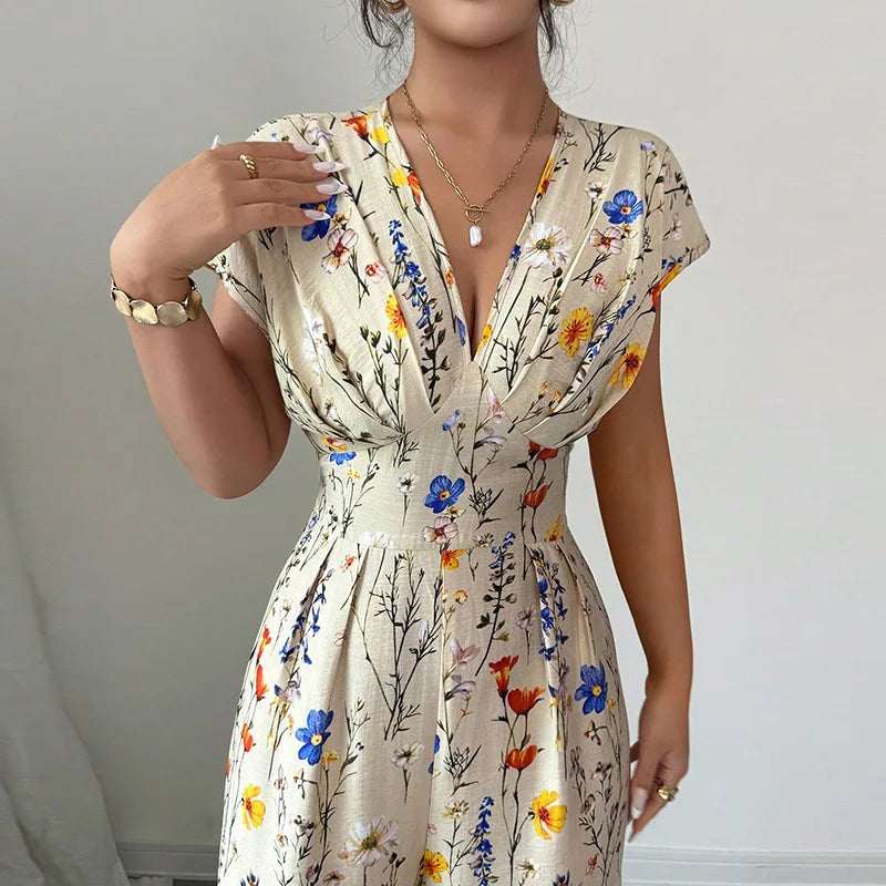 Women's Summer Elegant Short Sleeve High Waist Women's Clothing Straight Office Lady Fashion New Arrival Trendy