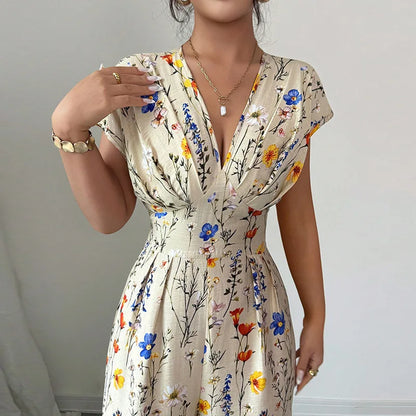 Women's Summer Elegant Short Sleeve High Waist Women's Clothing Straight Office Lady Fashion New Arrival Trendy