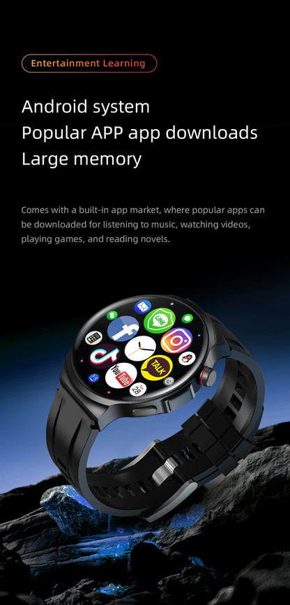 1.98-inch Amoled large Screen Smartwatch Android 13.0 Smart Watch Men With 210° Rotating Camera GPS Position WIFI Sim Card Slot