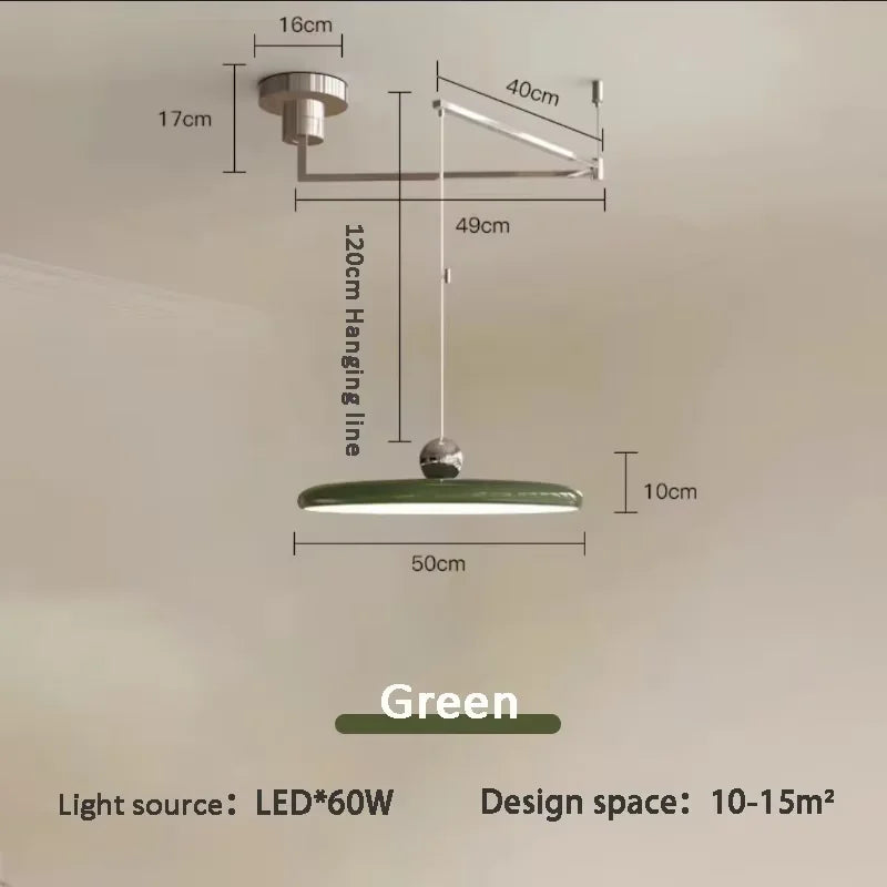 Nordic Cream Iron Swing Arm Lamp Adjustable Rotatable Pendant Wall Light for Bedside Living Room Desk Led Lights