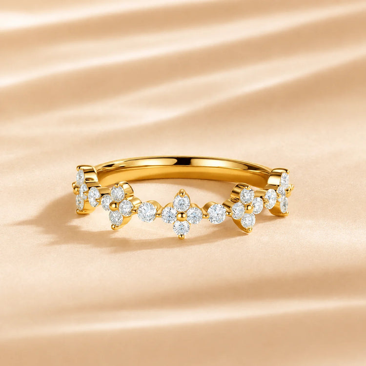 Custom Lab Grown Diamond VVS Clarity 9K 14K Gold 0.5cttw D Color Anniversary Engagement Promise Wedding Ring for Women