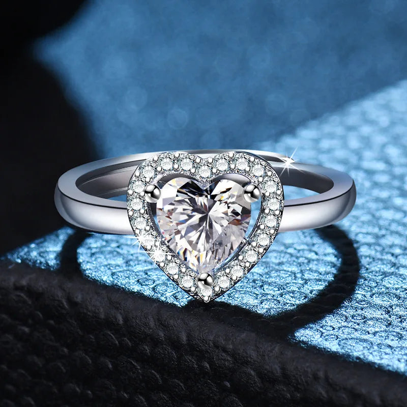 Original 925 Sterling Silver Ring High Quality Adjustable Opening AAA Zircon For Women Wedding Fine Fashion Jewelry Gift