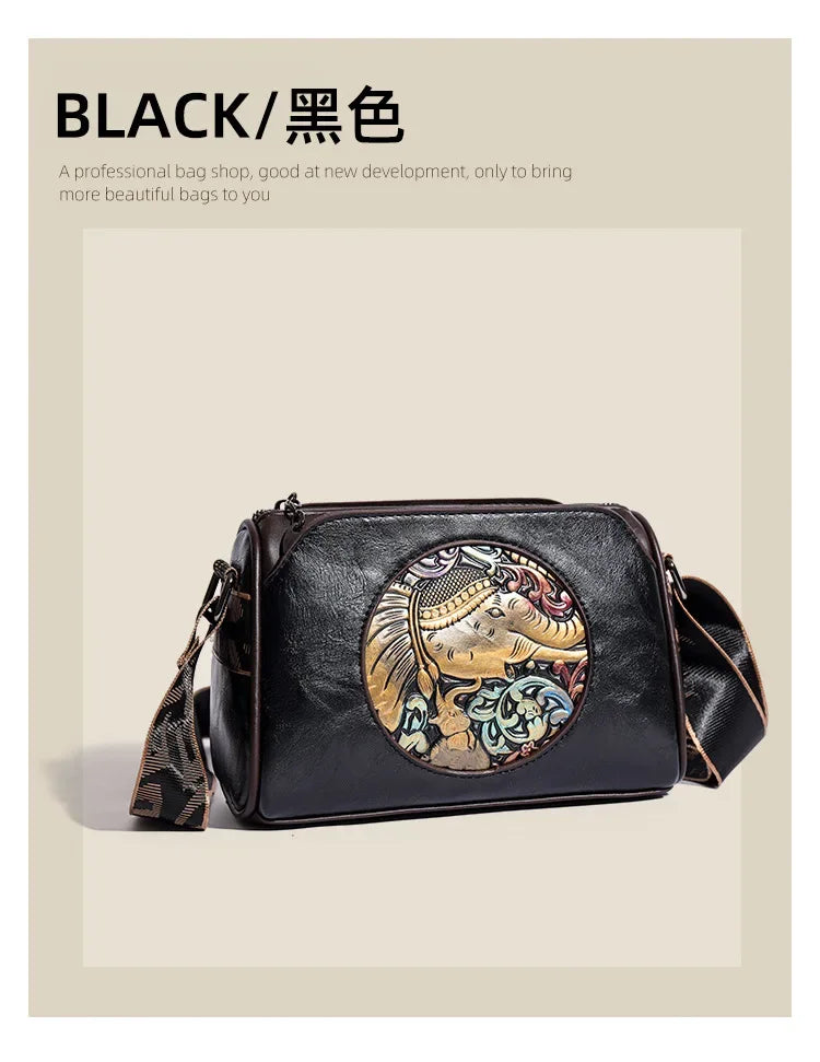 Women Crossbody Bag for Women Elephant Bags Fashion Print High Quality Leather Shoulder Bag Messenger Bags Sac a Main