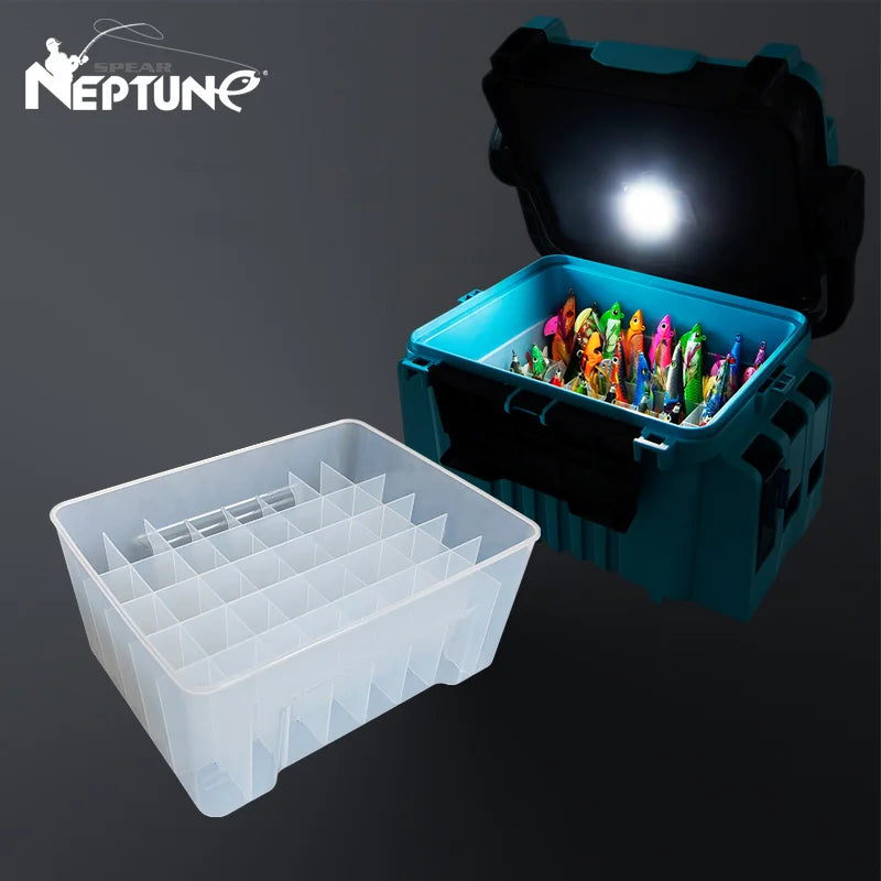 New 40 Grids Plastic Fishing Tackle Box Lined Box Webfoot Octopus Egi Storage Organizer Box Squid Jig Hard Lure Sea Tool Case