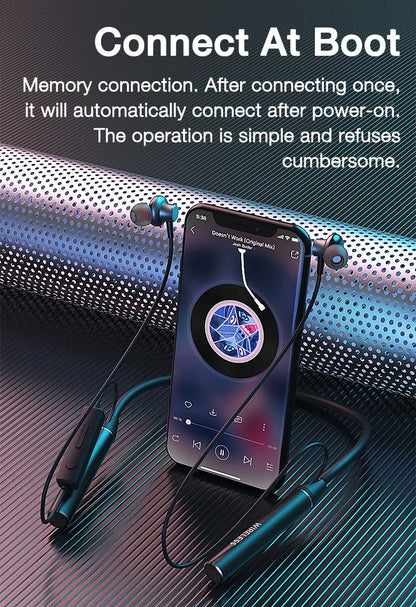 80 Hours Endurance Bass Bluetooth Headset With Microphone Stereo Neckband Headset Sports Headset TF Card