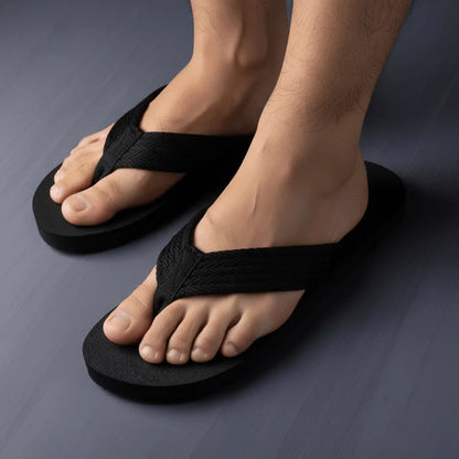 1 Pair Sandal Soft High Elasticity Flip Flops Anti-slip TPR Flat Bottom Slippers Resilience Thickened Beach Flip Flops Summer