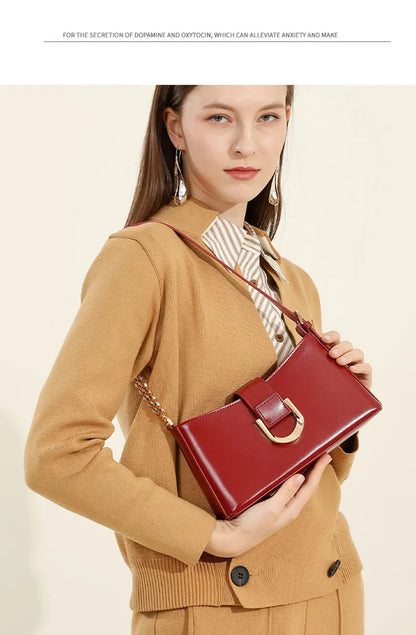 Genuine Leather Women's Bag Luxury Designer Adjustable Shoulder Bags Classic Crossbody Chain Bag Cowhide Fashion Handbags 2979
