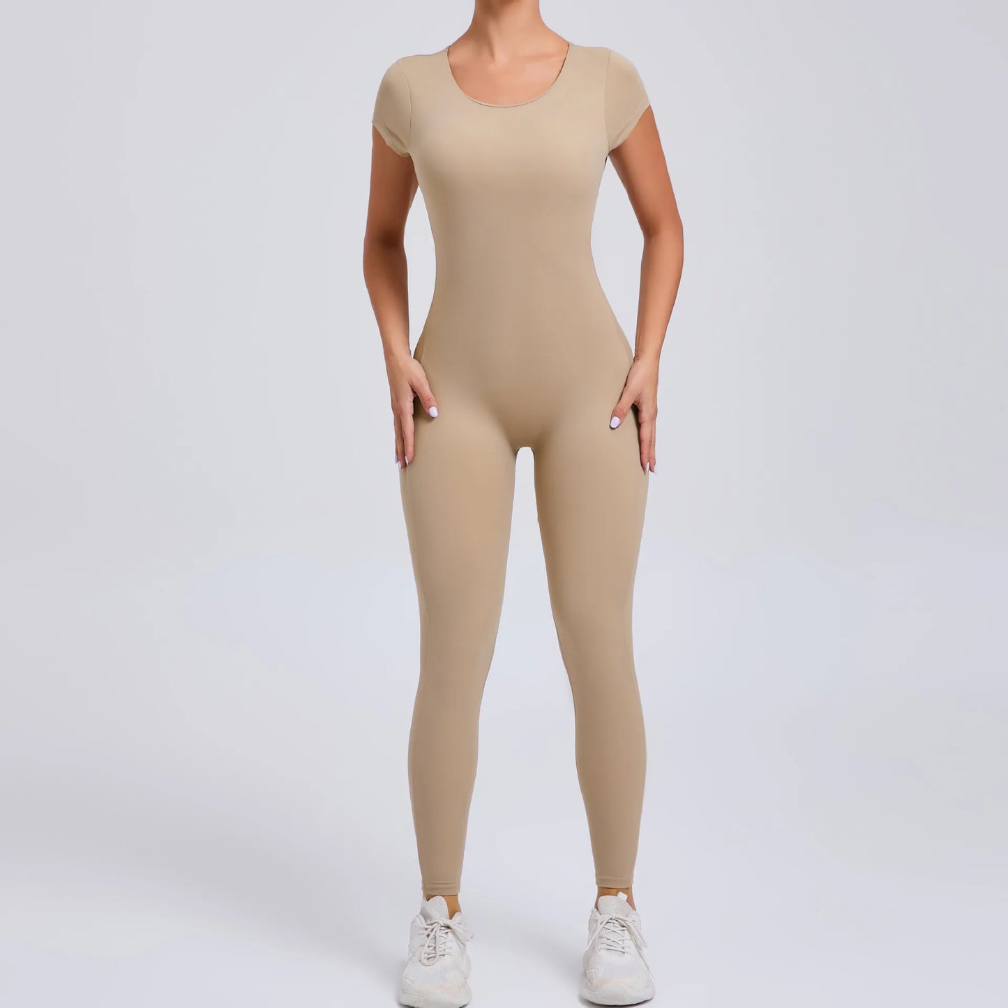 2025 Yoga Jumpsuit Fitness Sports Overalls Gym Clothing Set Wear Pilates Workout Clothes Women Short Sleeves Outfit Activewear