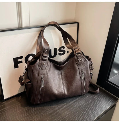 Soft Interior Compartment Shoulder Bags 2026 High Quality Contrasting Colors Bags for Women Fashion Zipper Pu Women's Handbags