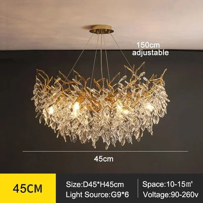 Luxury Modern Crystal Ceiling Chandelier Led Pendant Lamp Dining Table Living Room Bedroom Home Decor Wall Hanging Light Fixture
