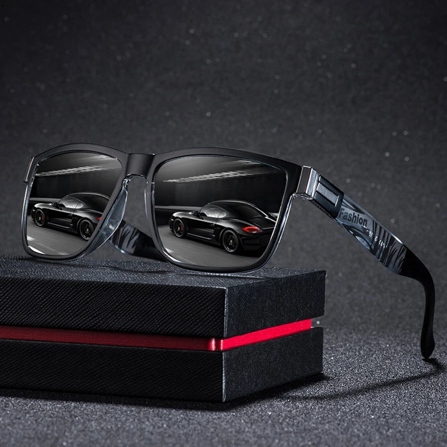 Fashion Classic Square Sunglasses Men Women Driving   Fishing Colorful Trendy Lightweight Outdoor Goggles